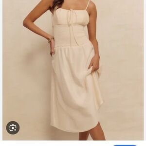 Elegant Spring ivory Reformation Laly Midi Dress